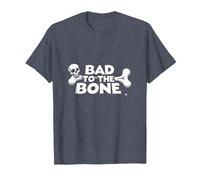 Bad to The Bone Skull Atteggiamento Ribelle Punk Rock Maglietta, Uomo, Pervinca, M