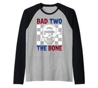 Bad Two The Bone Birthday Halloween Skeleton 2 Years Toddler Maglia con Maniche Raglan