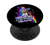 Bad Unicorn, divertente unicorno arcobaleno per ragazze, amante degli unicorni pazzi PopSockets PopGrip Adesivo