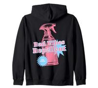Bad Vibes Repellente Rosa Pastello Retro Divertente Atmosfera Positiva Felpa con Cappuccio