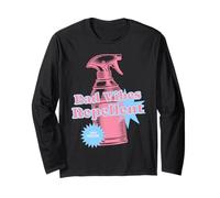 Bad Vibes Repellente Rosa Pastello Retro Divertente Atmosfera Positiva Maglia a Manica