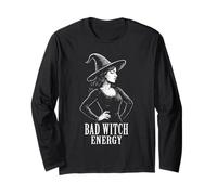 Bad Witch Energy Sassy Halloween Occult Witchy Wicca Maglia a Manica