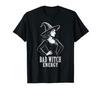 Bad Witch Energy Sassy Halloween Occult Witchy Wicca Maglietta