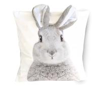 Bada Bing Decorazione pasquale 3D, federa per cuscino a forma di coniglio con orecchie pieghevoli, 40 x 40 cm, decorazione pasquale - federa con motivo coniglietto pasquale - Cuscino decorativo per