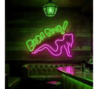 Bada Bing Insegna al neon, lampada da parete a LED retrò, soprano Merch Light Up Bar Decor Game Room Wall Art, Man Cave
