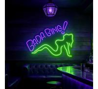 Bada Bing Insegna al neon, lampada da parete a LED retrò, soprano Merch Light Up Bar Decor Game Room Wall Art, Man Cave