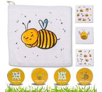 Bada Bing Set di 4 asciugamani magici - Miele - Incantevoli asciugamani in cotone per bambini, circa 30 x 30 cm, 4 pezzi, regalo di compleanno per bambini, regalo di compleanno