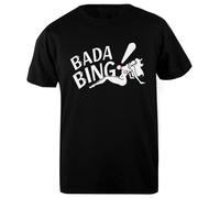 Bada Bing T-Shirt Basic da Uomo Nera in Cotone