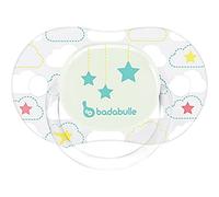 Badabulle B011012 Succhietto reversibile fosforescente Star Moon, 6-12 messi, Confezione da 2 pezzi