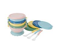 Badabulle Set di 5 ciotole antiscivolo 330 ml e 3 cucchiai morbidi