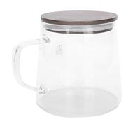Badafaci Caraffa per caffè in Vetro con Coperchio, Caraffa per caffè Trasparente con Design a Doppio Strato Isolante per Succhi di tè e Latte, in Vetro Borosilicato Resistente Al Calore da 300 Ml