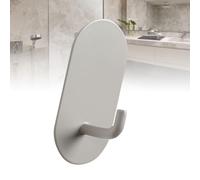 Badafaci Gancio Adesivo da Parete Resistente, Materiale in Ferro di Alta qualità con Forte Supporto Adesivo, Design a Gancio Singolo per Asciugamano da Bagno, Appendiabiti Dietro la Porta (Grigio