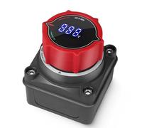 Badafaci Interruttore Staccabatteria, Interruttore Staccabatteria Marino in Ottone ABS con Voltmetro LED, Interruzione Alimentazione da 5 A 60 V CC 250 A, per Auto, Barche, Camion, ATV