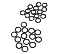 Badafaci Kit di Fissaggio Connettore Jack per Strumento Dadi e Rondelle Filettate M9, Set di Hardware in Lega di Grado Industriale per Gruppo Jack di Uscita per Chitarra Elettrica e Basso (BLACK)