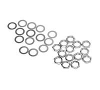 Badafaci Kit di Fissaggio Connettore Jack per Strumento Dadi e Rondelle Filettate M9, Set di Hardware in Lega di Grado Industriale per Gruppo Jack di Uscita per Chitarra Elettrica e Basso (SILVER)