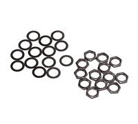 Badafaci Kit di Fissaggio Connettore Jack per Strumento Dadi e Rondelle Filettate M9, Set di Hardware in Lega di Grado Industriale per Gruppo Jack di Uscita per Chitarra Elettrica e Basso (Grigio