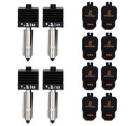 Badafaci Kit Hotend per Stampante 3D da 4 Pezzi Set Hot End con 8 Manicotti in Silicone 0.2 0.4 0.6 0.8mm Ugello in Acciaio Temprato 500-650C per A1 A1 Mini P2S H2D H2S