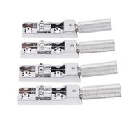 Badafaci Kit per Sostituzione Ponte per Basso Headless, Base in Lega di Zinco Lavorata CNC con Morsetto a Scomparto per Regolazione della Distanza tra le Corde e Stabilità di Accordatura (SILVER)