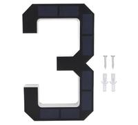 Badafaci LED Solare Numero Civico 3, Elegante Design Bianco con Rilevamento Automatico della Luce e impermeabilità, per il Garage del Negozio di Hotel di Casa