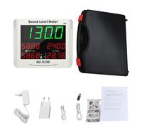 Badafaci Misuratore di Rumore, Lettore di Decibel con connettività Smart App per Controllo qualità Dell'ingegneria del Rumore e Monitoraggio della Salute, Ampio Display LCD a (Spina europea)