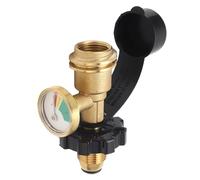 Badafaci POL Adattatore per Serbatoio del Gas, Valvola di Servizio Universale per Serbatoio GPL in Ottone All'Adattatore per del Gas QCC1 con Manometro, per Griglie a