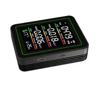 Badafaci Rilevatore di qualità Dell'aria WiFi 5 in 1 Schermo a Colori LCD Tester Intelligente di umidità di Temperatura CO2 TVOC HCHO con Monitoraggio Remoto APP per Monitoraggio della