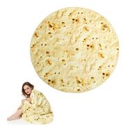 badaren Coperta Burrito Tortilla, Round Burrito Tortilla Monofacciale, Tortilla Blanket in Flanella, Coperta Taco Divertente Creativa, Tortilla Burrito per Interni, Esterni e Altro Ancora (A, 120cm)