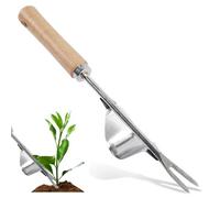 badaren Sarchiatrice Manuale, Sarchiatore Manuale con Manico in Legno in Acciaio Inossidabile, Estrattore Manuale Erbacce, Sarchiatore a Forma di Y per Scavare Il Giardino, Diserbo, Trapianto