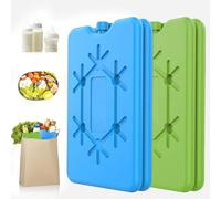 badaren Set di 4 Ghiaccio per Borsa Termica, Elementi Refrigeranti, Borsa Frigo Possono Essere Utilizzati per Mantenere Il Cibo Fresco, Adatti per La Scuola e l'Uso All'Aperto (Blu-Verde)