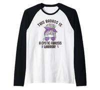 Badass FIBROSI CISTICA Guerriero Passeggiata Consapevolezza Donna Meme Maglia con Maniche Raglan