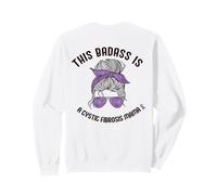 Badass FIBROSI CISTICA Mama Consapevolezza Donna Meme sul Retro Felpa