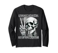 Badass Skeleton Andando Attraverso l'Inferno, Proprio It! Scuro Umorismo Goth Maglia a Manica