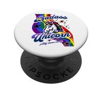 Badass Unicorno Divertente Arcobaleno Unicorno Adulto Mad Unicorn Amante PopSockets PopGrip Adesivo