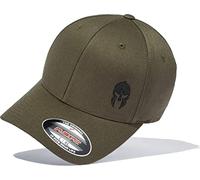 Baddery Berretto da palestra Flexfit - "Sparta Helm" - Cappellino da baseball ricamato Spartan per uomo e donna, Verde oliva, L