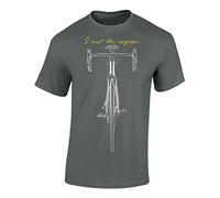 Baddery Bicicletta Maglietta: I am The Engine - T-Shirt Regalo Ciclista - MTB Road Bike Fixie BMX Mountain-Bike Rampichino - Tshirt Maglia Uomo Uomini Donna Streetwear Sport (L)