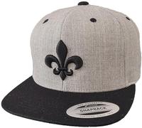 Baddery Cap Flexfit Snapback : Fleur de Lis - Berretto uomo e donna, nero melange, Taglia unica