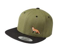Baddery Cappellino da Caccia Snapback - „Volpe“ (Oliva-Nero - Taglia Unica)
