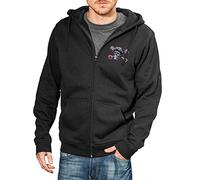 Baddery Felpa Cappuccio Zip Motociclista Uomo - „Speed Junkies“ (Nero 4XL)