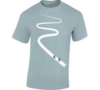 Baddery Maglietta da ciclismo da uomo: Radweg & Heartbeat Bike - Fun Shirts Uomo, Ice Blue - Pista ciclabile, S