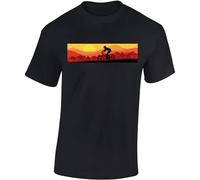 Baddery Maglietta da ciclismo da uomo "Sundown Ride", per mountain bike, Nero , L