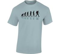 Baddery Maglietta da escursionista: Evolution - Maglietta da arrampicata da uomo e da donna - regalo per gli amanti delle escursioni - attrezzature per alpinismo - foresta natura montagna, blu