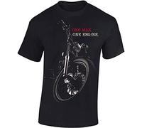 Baddery Maglietta da Motociclista - „Chopper One Man One Engine“ (Nero 4XL)