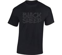 Baddery Maglietta da Uomo - „Black Sheep“ (Nero L)