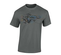 Baddery Petrolhead: Schizzo di turbocompressore - Turbo - T-Shirt per Appassionati di Tuning, Drift e motorismo (L)