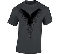 Baddery Vichinghi Maglietta da Uomo - „Corvo delle Ombre“ | Maglietta Viking da uomo - Maglietta con il corvo nordico