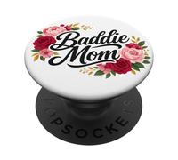 Baddie Mom Floral Roses Mother's Day PopSockets PopGrip Adesivo
