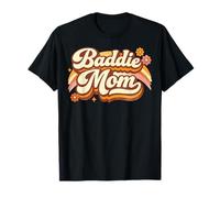 Baddie Mom Funny Retro Vintage Maglietta
