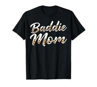 Baddie Mom Leopard Mother's Day Maglietta
