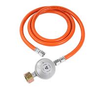 Bade G607 - Regolatore di pressione del gas, 50 mbar, tubo da 1,5 m, attacchi a vite 1/4 pollici (6,3 mm) con filettatura sinistrorsa