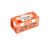 BadeFee - Cura delle labbra Duo "Orange Kiss" - Set balsamo per labbra e peeling per labbra con burro di karitè e cera d'api, aiuto contro labbra fragili e secche, senza microplastica e senza